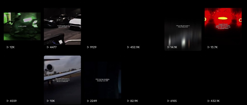 Brainfreezy TikTok video grid with millions of views